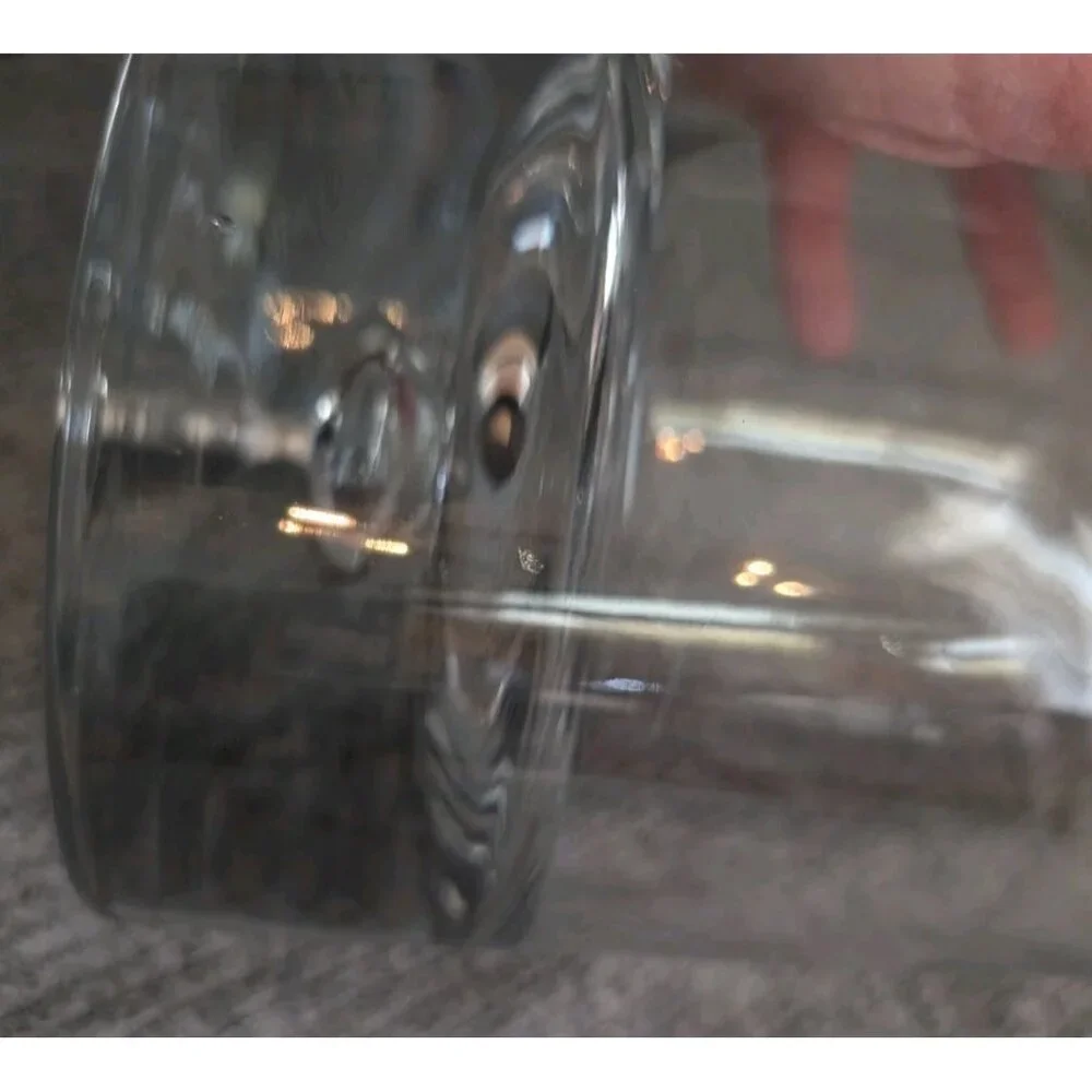 Krosno/Crate & Barrell Clear Cylindrical Glass Vase, 6 1/4" Bubble Base, VGC - Picture 6 of 6